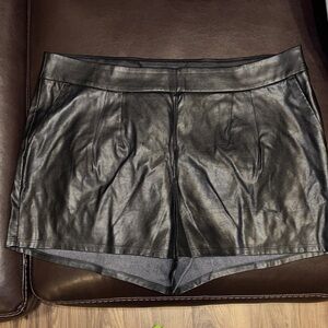 Black Leather Women's Shorts